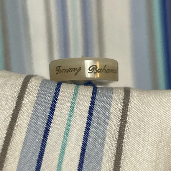 Tommy Bahama Button Down Long Sleeve Shirt Silk Cotton Blue Stripes Men Size XL - Picture 5 of 8